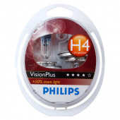 Лампы Philips H4 (60/55) (+60% яркости) Vision Plus 2шт.