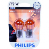 Лампы BAU15s (PY21W) желтые Philips 2шт.