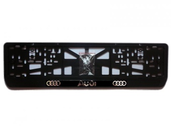 Рамка для номера с защелкой "Audi" (золото)