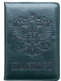Обложка для паспорта зеленая с гербом 61235