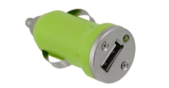 Переходник прикуриватель - USB 1,0А зеленый