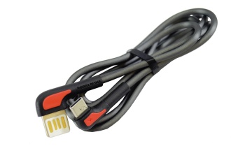 Кабель USB - type C угловой черный 3,0А 1,0м RС-157i