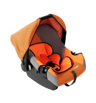 Кресло детское автомоб. группа 0+ (0-15кг) оранжевое Siger Эгида Люкс