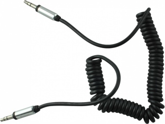 Аудио  кабель с 3,5 на 3,5 Am-Am (1,5м) витой, угловой черный 4 контакта Eltronic