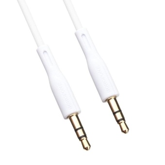 Аудио  кабель с 3,5 на 3,5 Am-Am (1,0м) плоский широкий, белый 4 контакта Eltronic