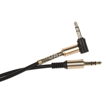 Аудио  кабель с 3,5 на 3,5 Am-Am (1,0м) плоский, черный 4 контакта Eltronic